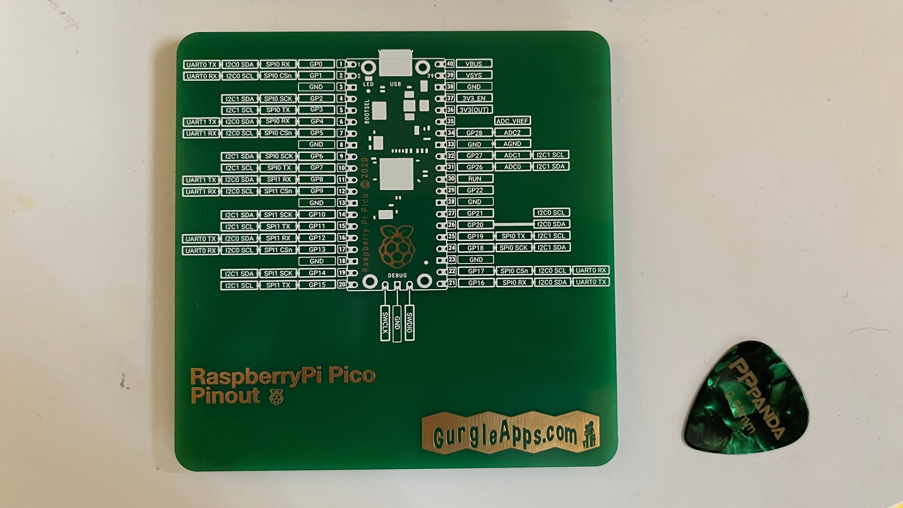 RaspberryPi Pico Pinout PCB Coaster