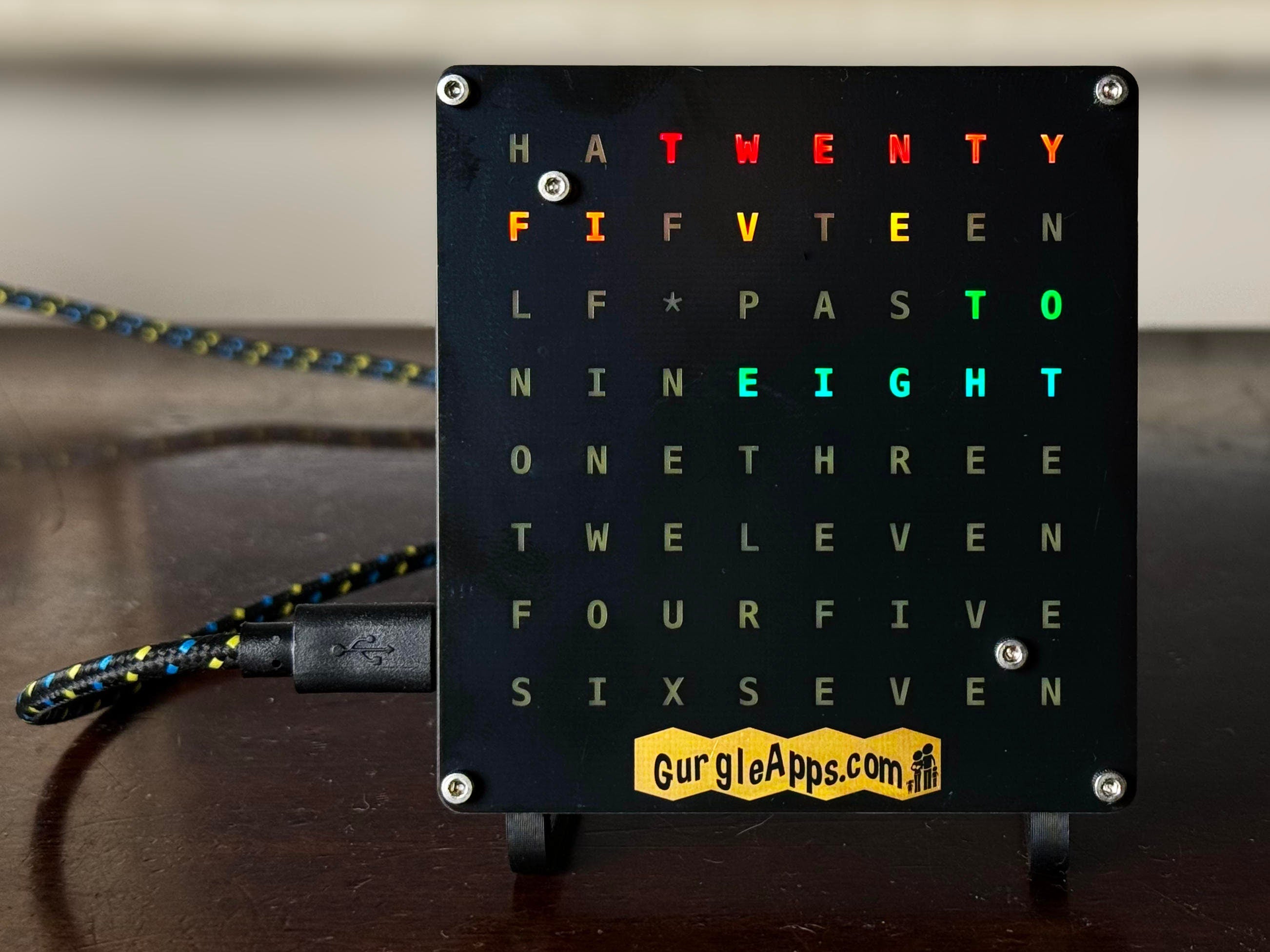 Color Word Clock Kit - operated by WiFi