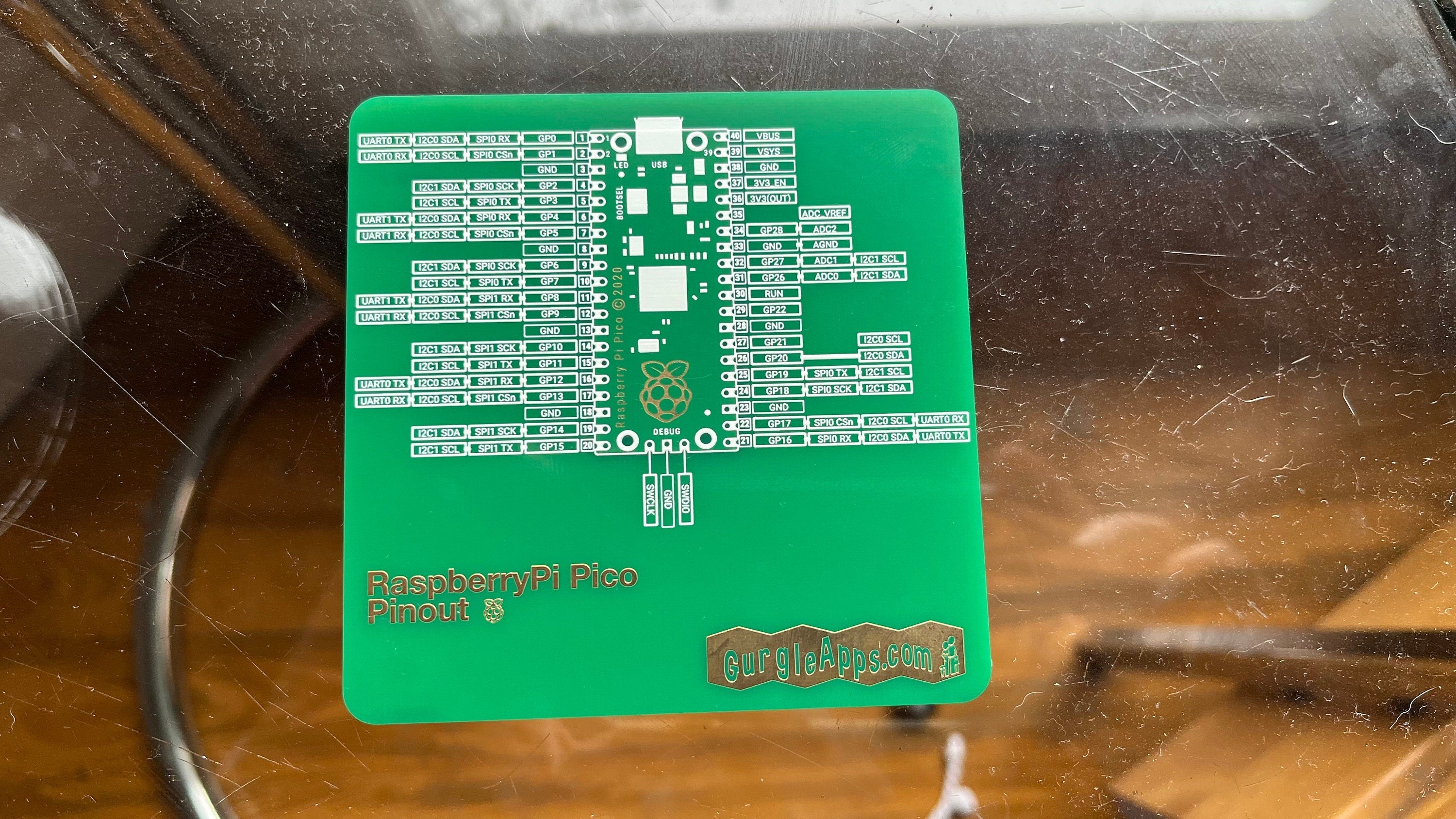 RaspberryPi Pico Pinout PCB Coaster